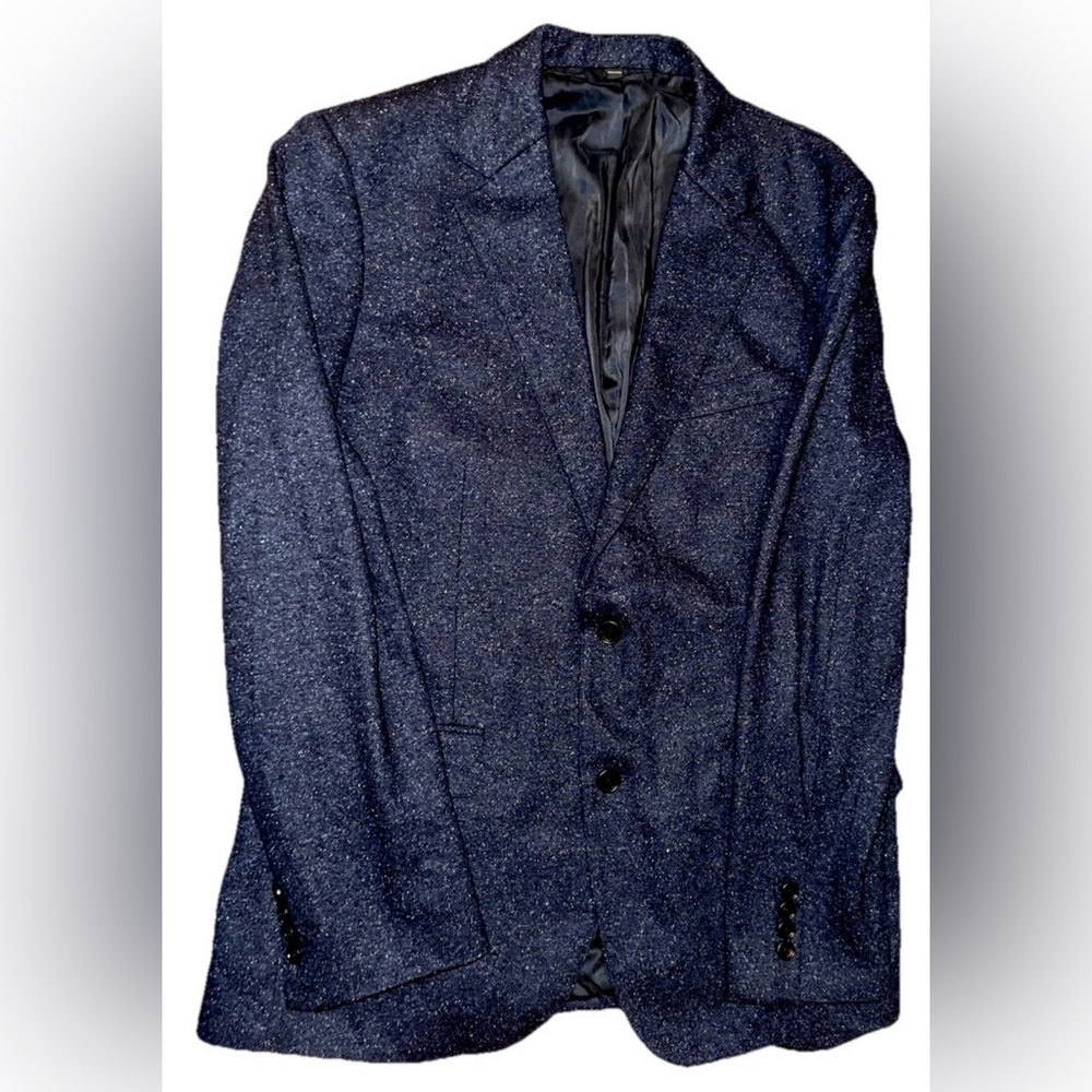 Bonobos Sport Coat Mens 42R Blue Flecked Slim Fit Wool Silk Blend Preowned